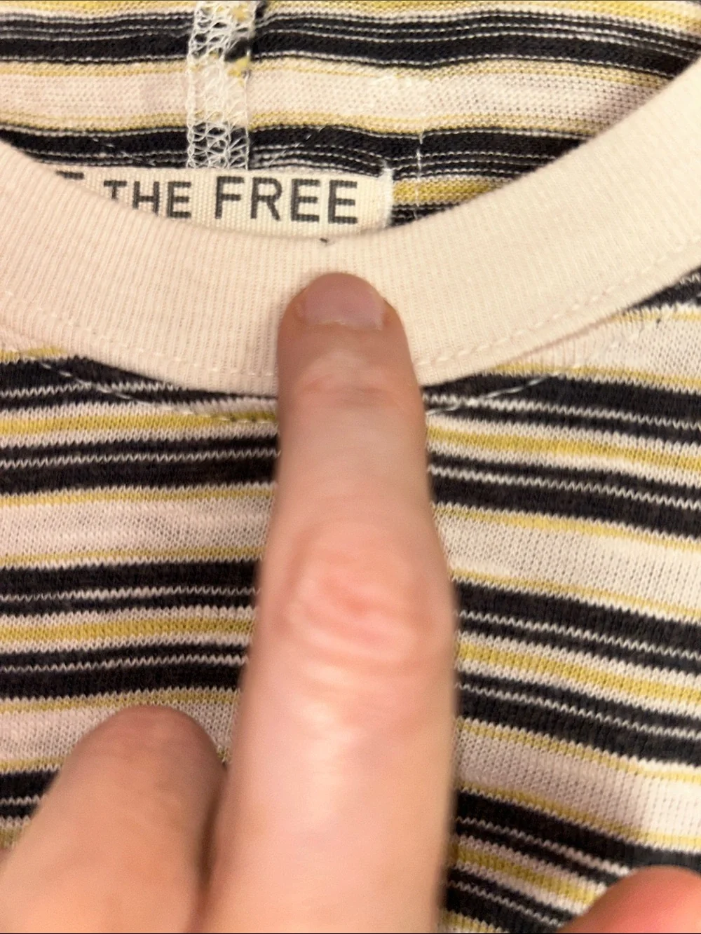 Free People NWOT All Love Striped Pocket Tee Size Small in Tea Combo